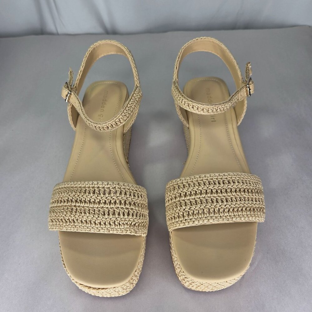 NWOT Madden Girl Women's Julian-C Platform Raffia Wedge Sandals - Picture 2 of 9